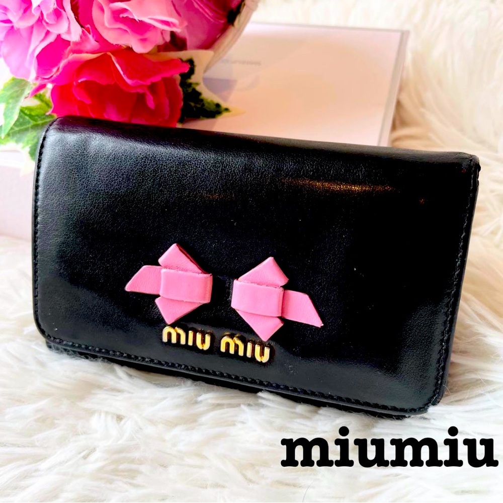 Miu Miu Miu Miu Bifold Wallet Wallet Genuine Leat… - image 1
